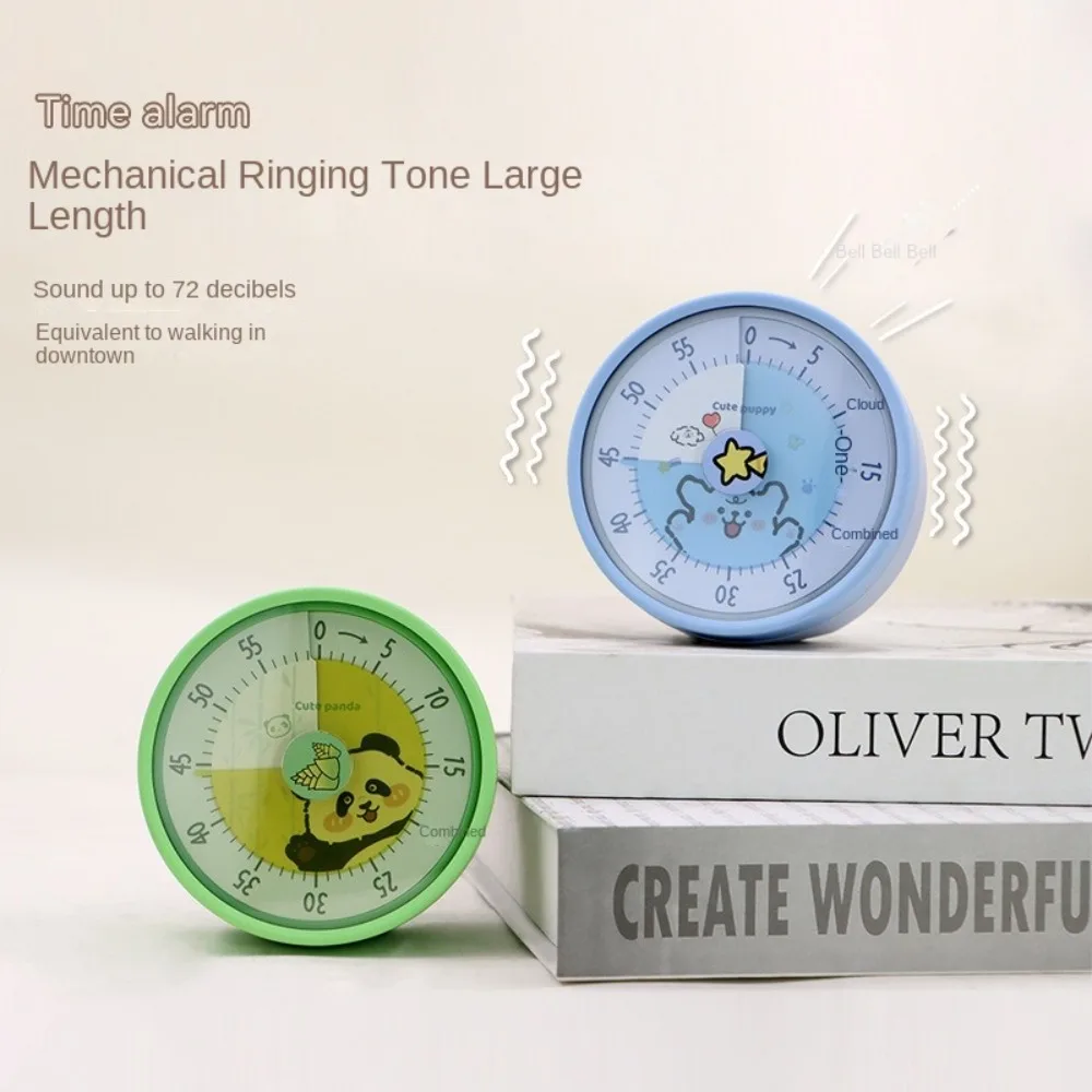 

60 Minutes Kitchen Timer Time Manager Reminder Magnetic Countdown Timer Self-discipline Panda Visual Mechanical Timer Kids
