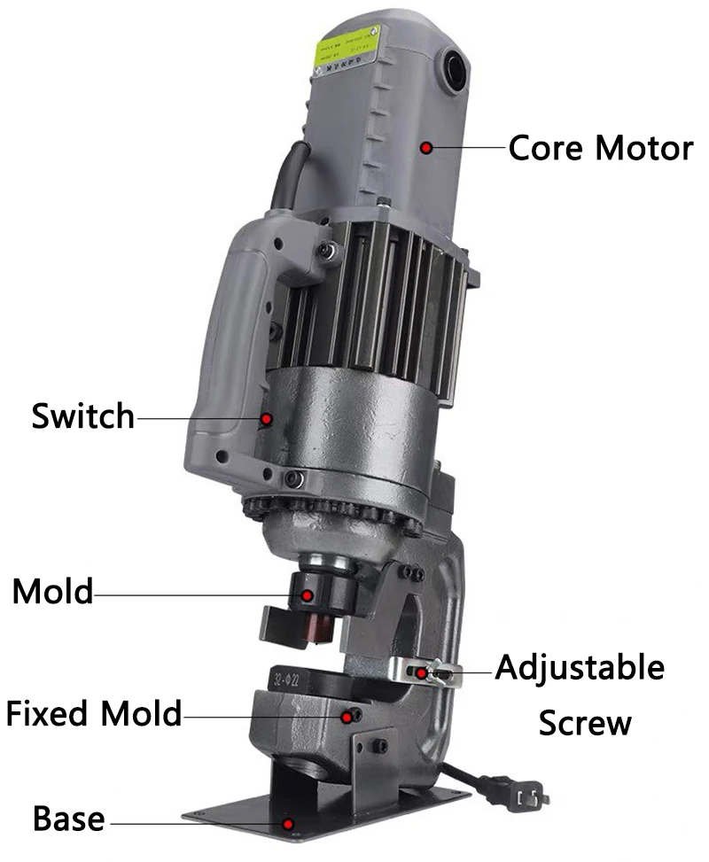 Electric Hydraulic Punching Machine Angle Steel Channel Steel Punch 3-12mm Thick Small Portable Iron Plate Hole Opening