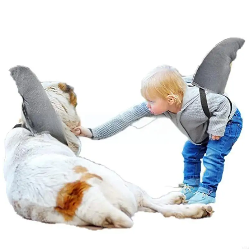 Y88A Shark Fin Accessory Gray Shark Fin Costume Easy to Wear Shark Dress up Costume Props for Kids Boys Girls Adults Cosplay