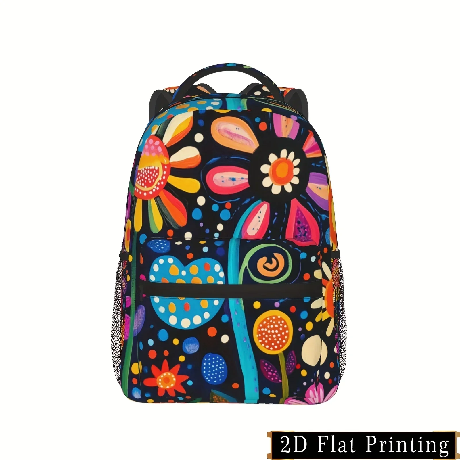 Vibrant Floral Pattern Backpack For Students – Lightweight, Stylish, And Comfortable With Padded Shoulder Straps, Multiple Compa
