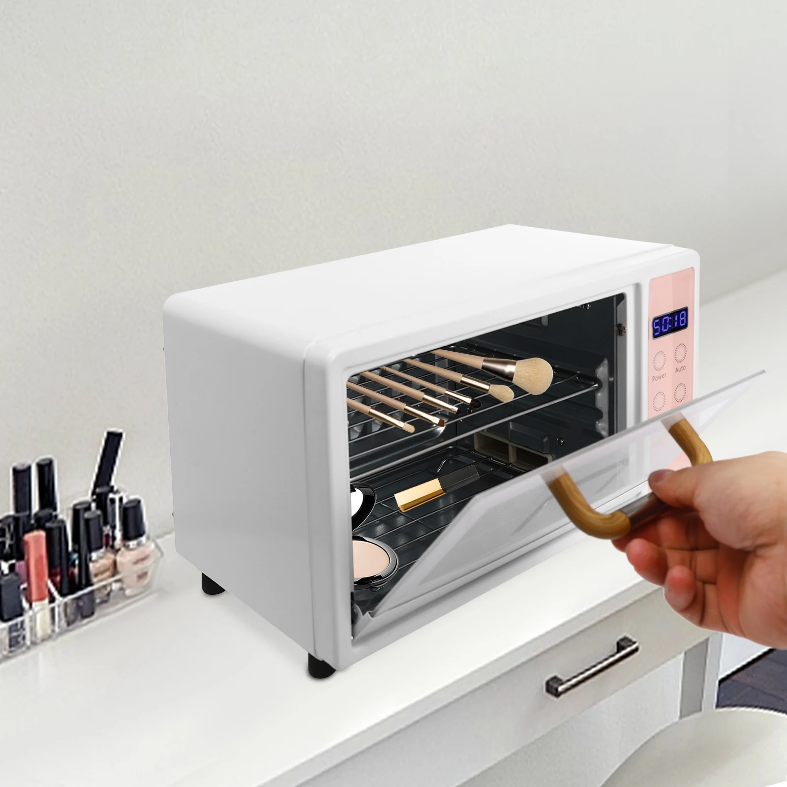 160W nagelreiniger droogbox multifunctionele sterilisator voor nagel-, kapper- en tandheelkundige gereedschappen 110V zwart / wit / roze