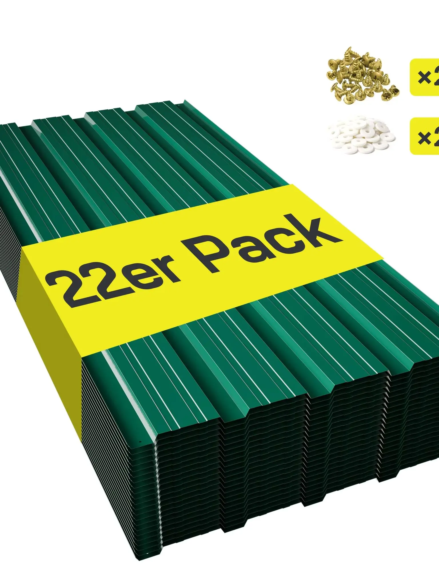 22 Stück Wellblech-Dachplatten, Ersatz-Dachbleche für Gartenhaus, Garage, Terrasse, Pavillon-Abdeckung