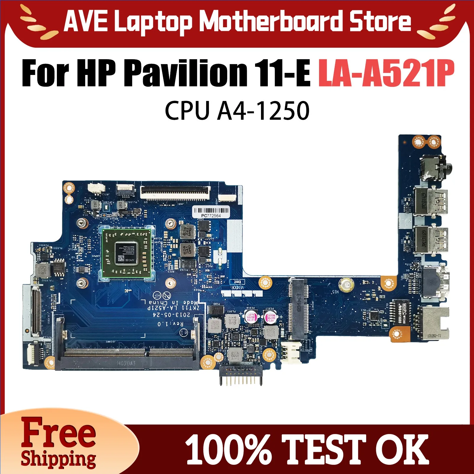 

Материнская плата ноутбука HP Pavilion 11-E 744185 -001LA-A521P 744189 -001 Материнская плата для ноутбука A4-1250 AMD CPU