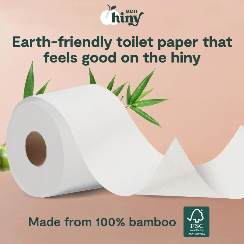 Premium Soft Bamboo Toilet Paper | 36 Rolls, 3-Ply, 350 Sheets Tree-Free Toilet Paper | No Packaging