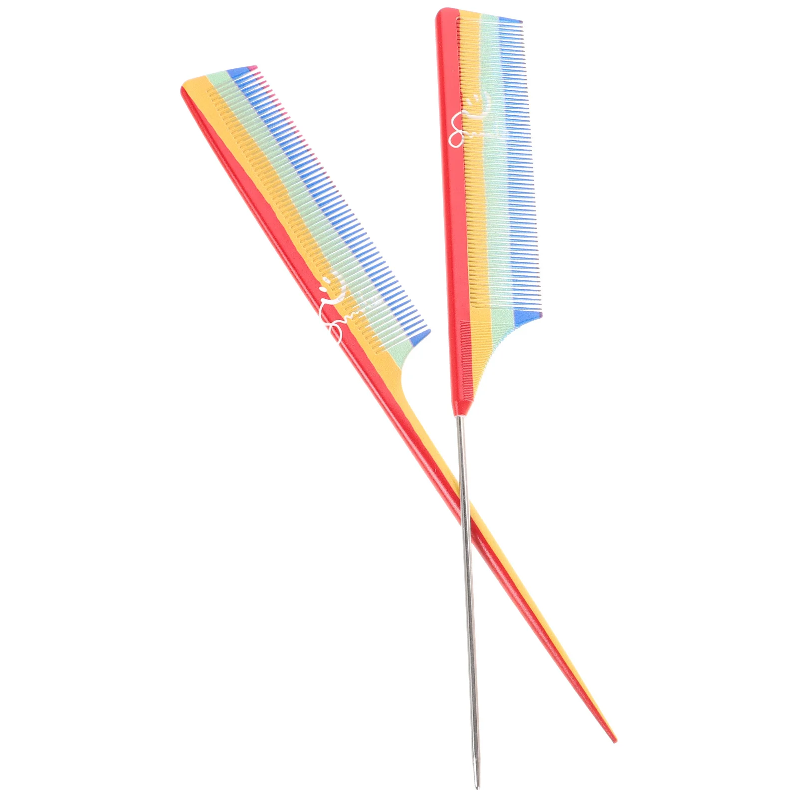 

2pcs Rat Tail Comb Fine Tooth Combing Tool For Parting Sectioning Styling Lightweight Steel Comb For All Hair Types Hair Dye