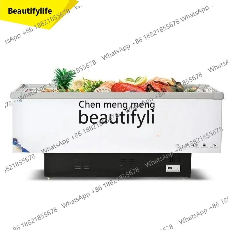 Commercial 1.8m Flat Display Cabinet Refrigerated Freezer One-Button Conversion Supermarket Commercial Display Cabinet ss26
