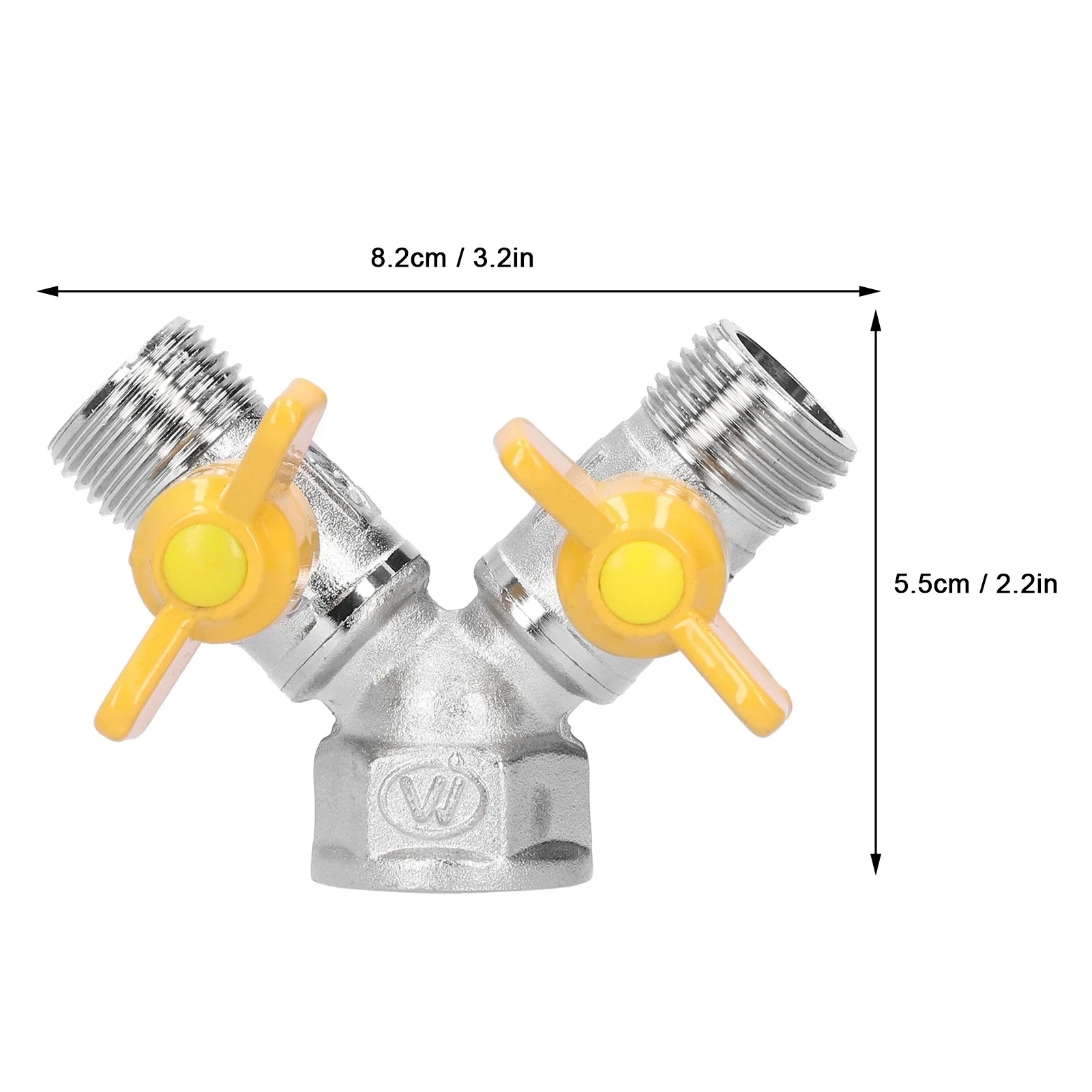 Rosca fêmea Bola Válvula Torneira Adaptador, Latão YType DualOutlet, Rega automática Dispositivo, G1, 2