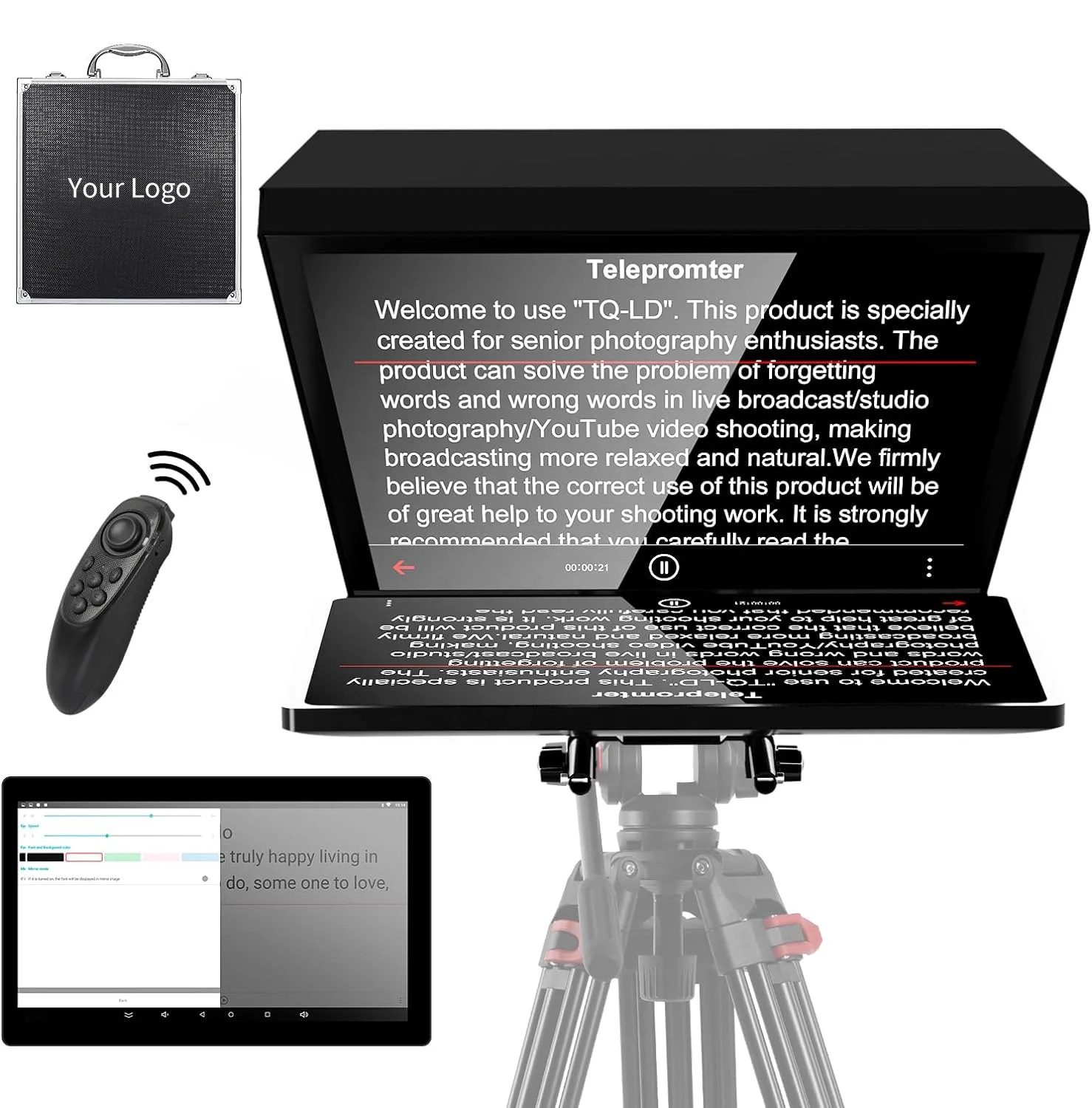 14 Inches Video Shooting Prompter Portable Tablet Teleprompter For Sale