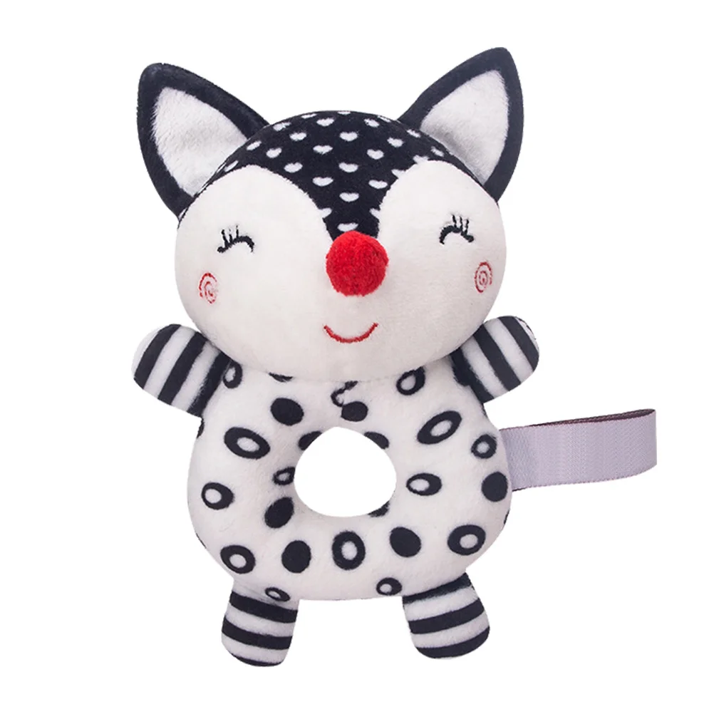 جرس خشخيشة على شكل حيوانات للأطفال، جرس هزاز يدوي للتعليم المبكر، تصميم كرتوني للتدريب البصري، سطح ناعم، آمن ومتين