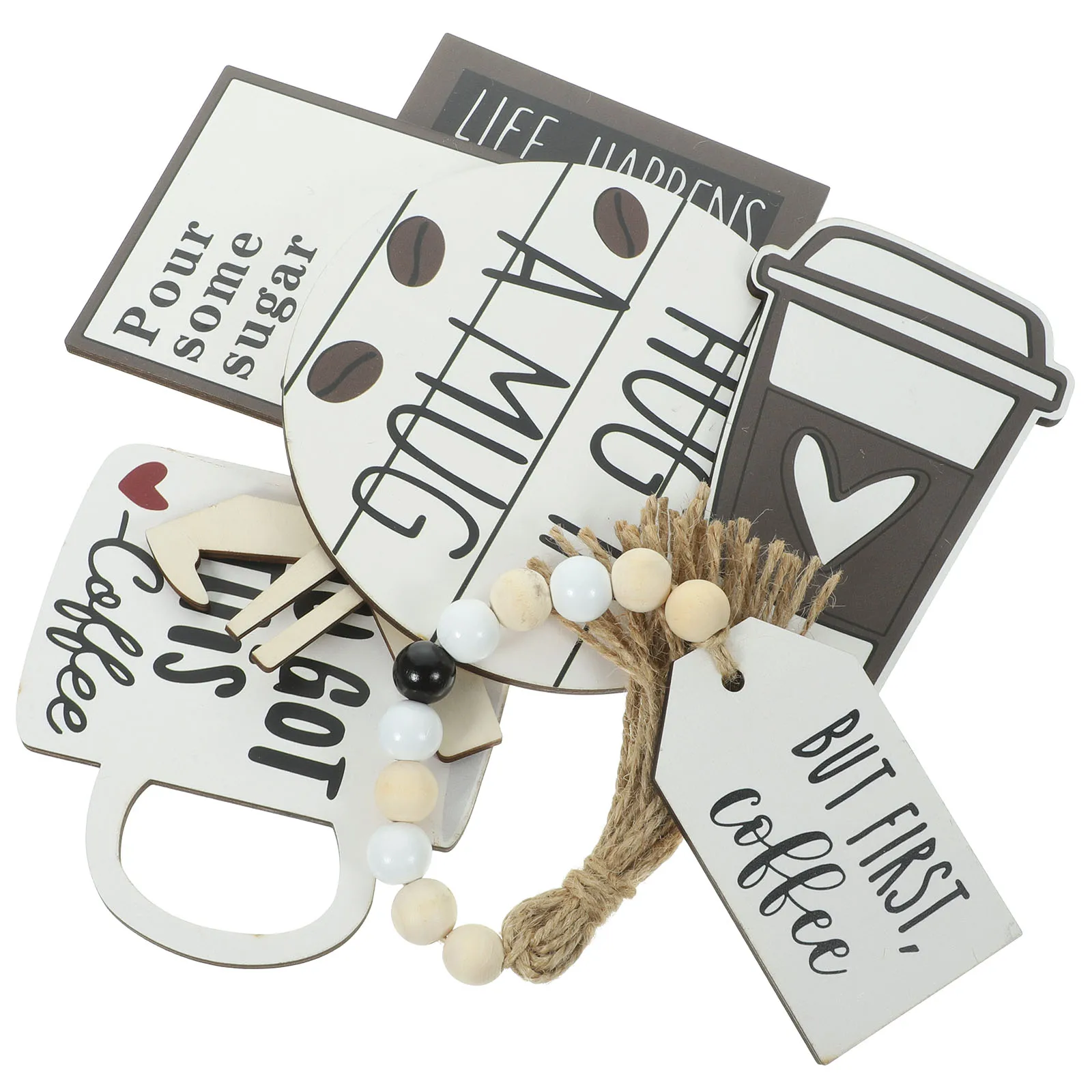 

1 set 1 Set Coffee Tiered Tray Decor Rustic Farmhouse Wooden Ornament Kitchen Table Centerpiece For Coffee Bar Accessories Home