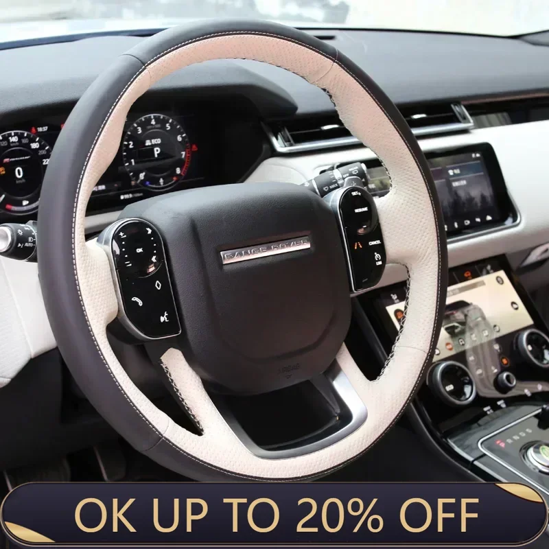 

Leather for Land Rover Range Rover Velar Range Rover Evoque Discovery Sport Defender Hand Sewning Car Steering Wheel Cover