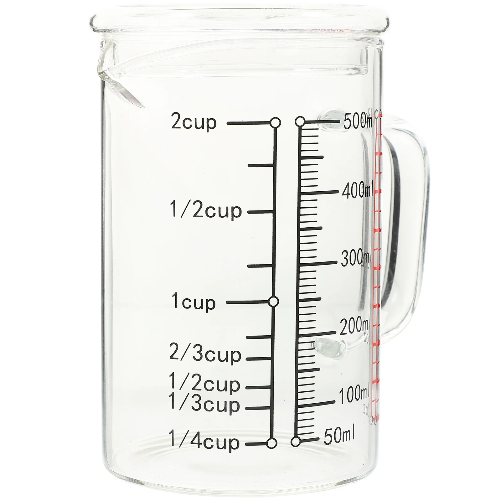 

Clear Measure Cup with Lid Exquisite Workmanship Stable Performance Ideal for Baking Roasting Home Use Glass with Lid