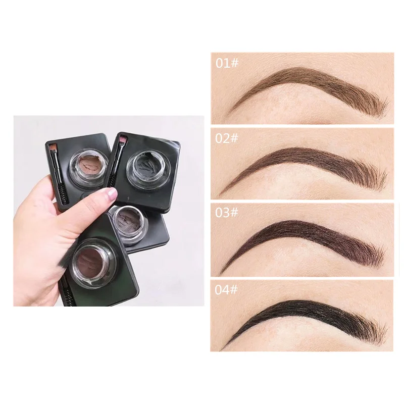 4 Color Sobrancelha Cream Enhancers Long Lasting Waterproof Eye Brows Gel Maquiagem Marrom Preto Matizado Sobrancelhas Líquido Matiz com Escova