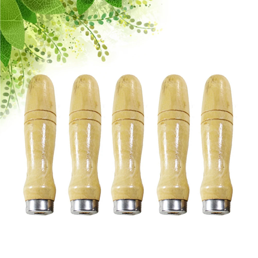 

5pcs 3cm Long Ergonomic Wooden Handles for Wooden Handle File Carpentry Tools Files Rasps Hand Drills