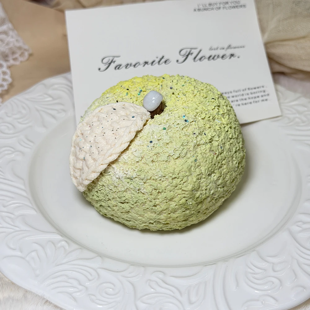 Silicoco Dessert Series Textured Green Apple Squishy Toy Fidget Squeeze Realistic Fruit Anti‑stress Soft Ornament #Nulala200010