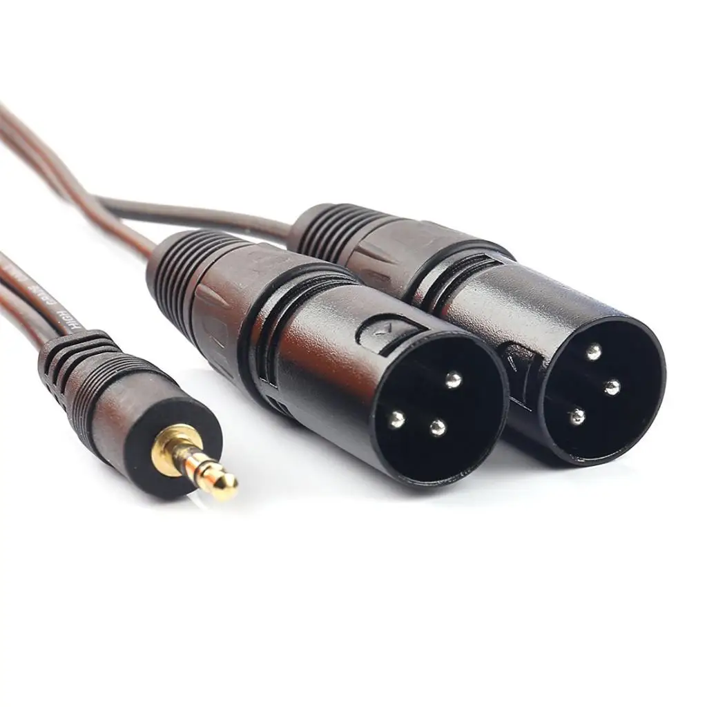 3.5mm to Dual XLR Male Cable Oxygen Free Copper Audio Cable for Microphones and Recording Devices