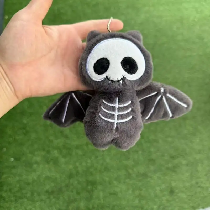 

Delightful Halloween Skeleton Bat Plush Doll Keyring; Novelty Backpack Accessory for Children's Gifts