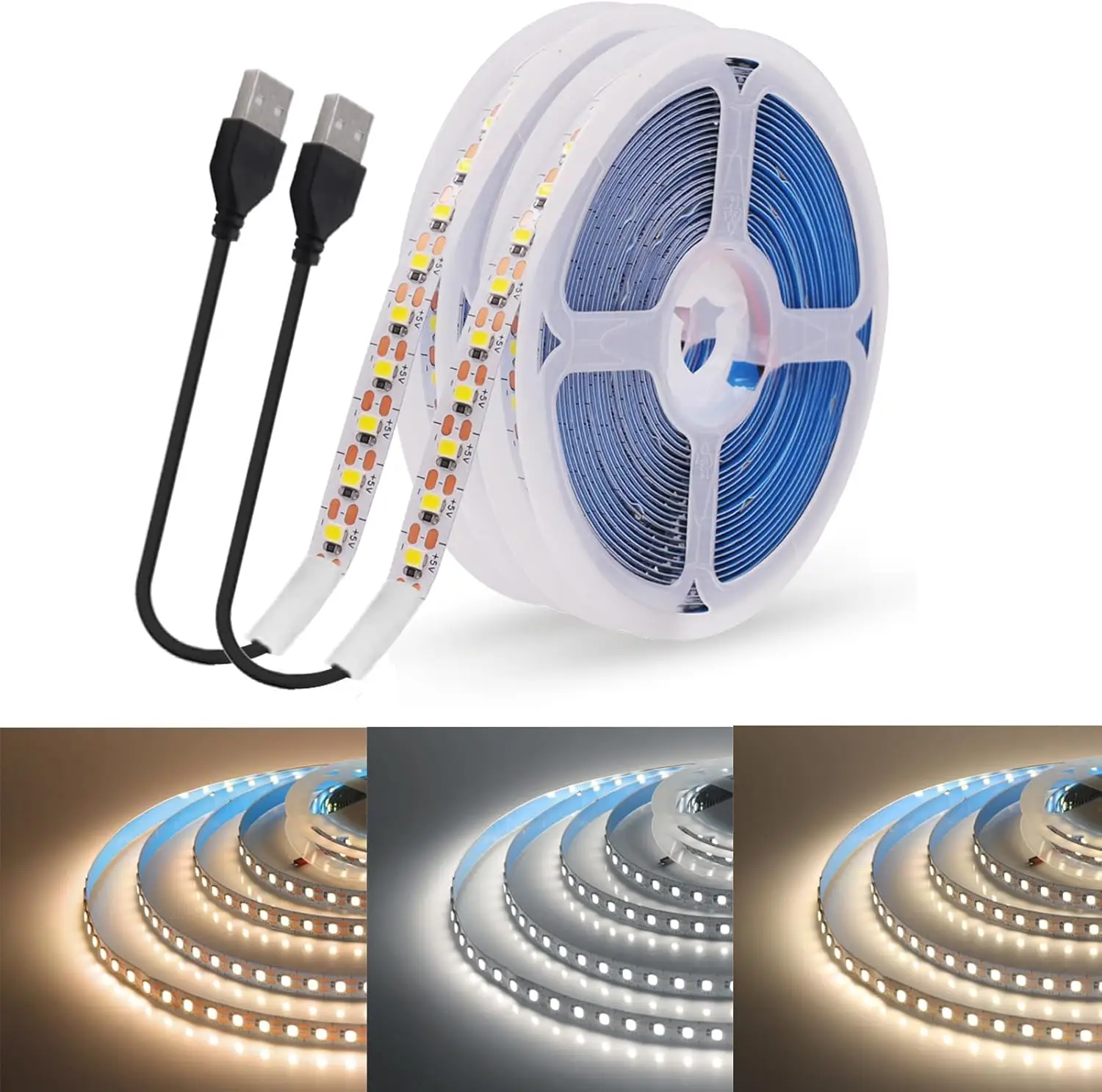 DC 5V USB LED Strips 2835 Warm White LED Strip Light TV Mirror Backlight Lighting Tape Room Decor Lamp Ribbon LED String Light