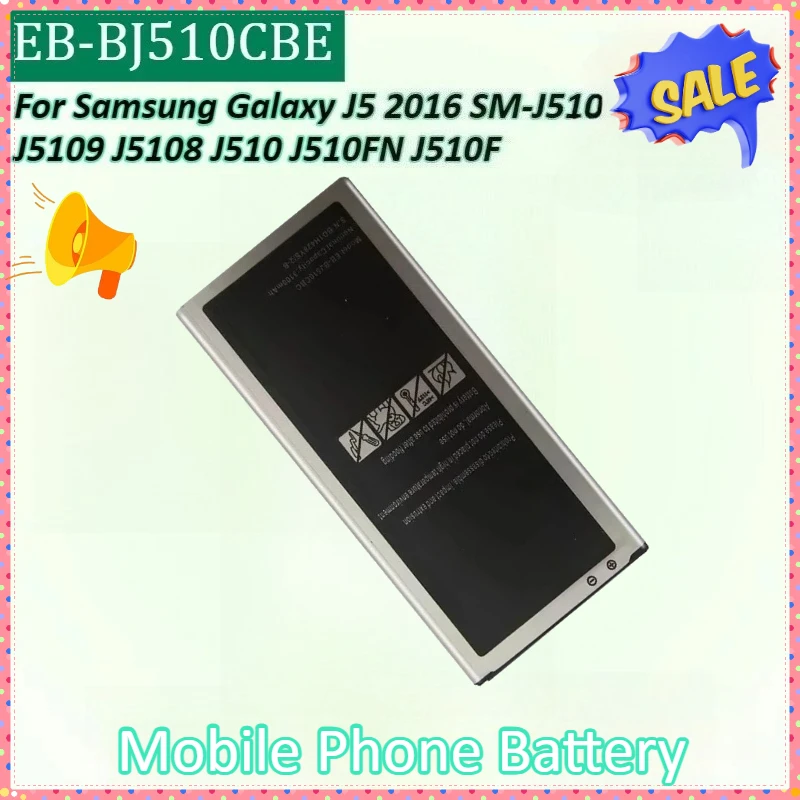 

Новый аккумулятор для мобильного телефона EB-BJ510CBE 3,85 В 3100 мАч для Samsung Galaxy J5 2016 SM-J510 J510 J510FN J5109 J510G J5108 J510F