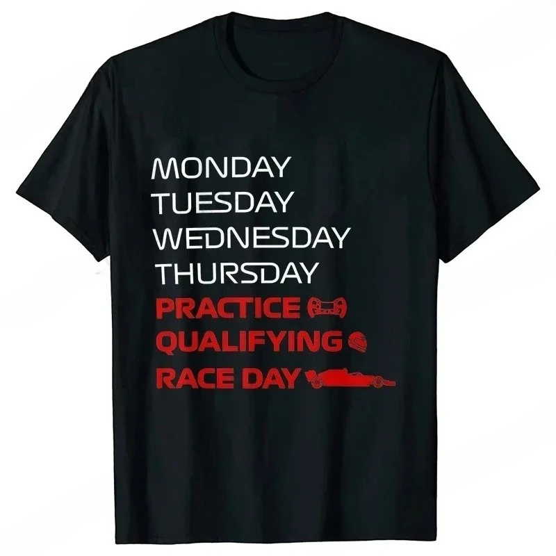 Race Week T-Shirt for Men Women Clothing Practice, Qualifying, Race Day Design Tshirts Casual Men Clothing Racing Fan Gift