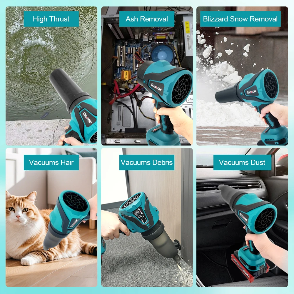 3200 واط منفاخ كهربائي بدون فرش 300000 دورة في الدقيقة يده ورقة الغبار تهب وشفط مروحة تربو جت لبطارية ماكيتا 21 فولت دبوس