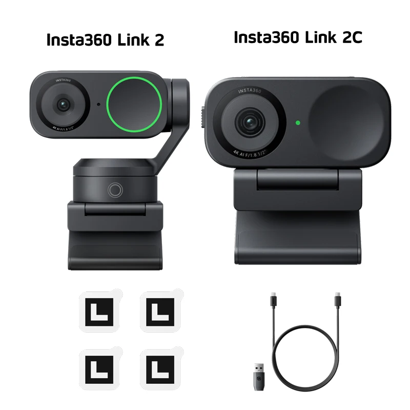 for Insta360 Link 2/Insta360 Link 2C AI 4K Webcam Multi-Mode Smart AI Tracking Auto Framing Pro Audio Web Live Camera