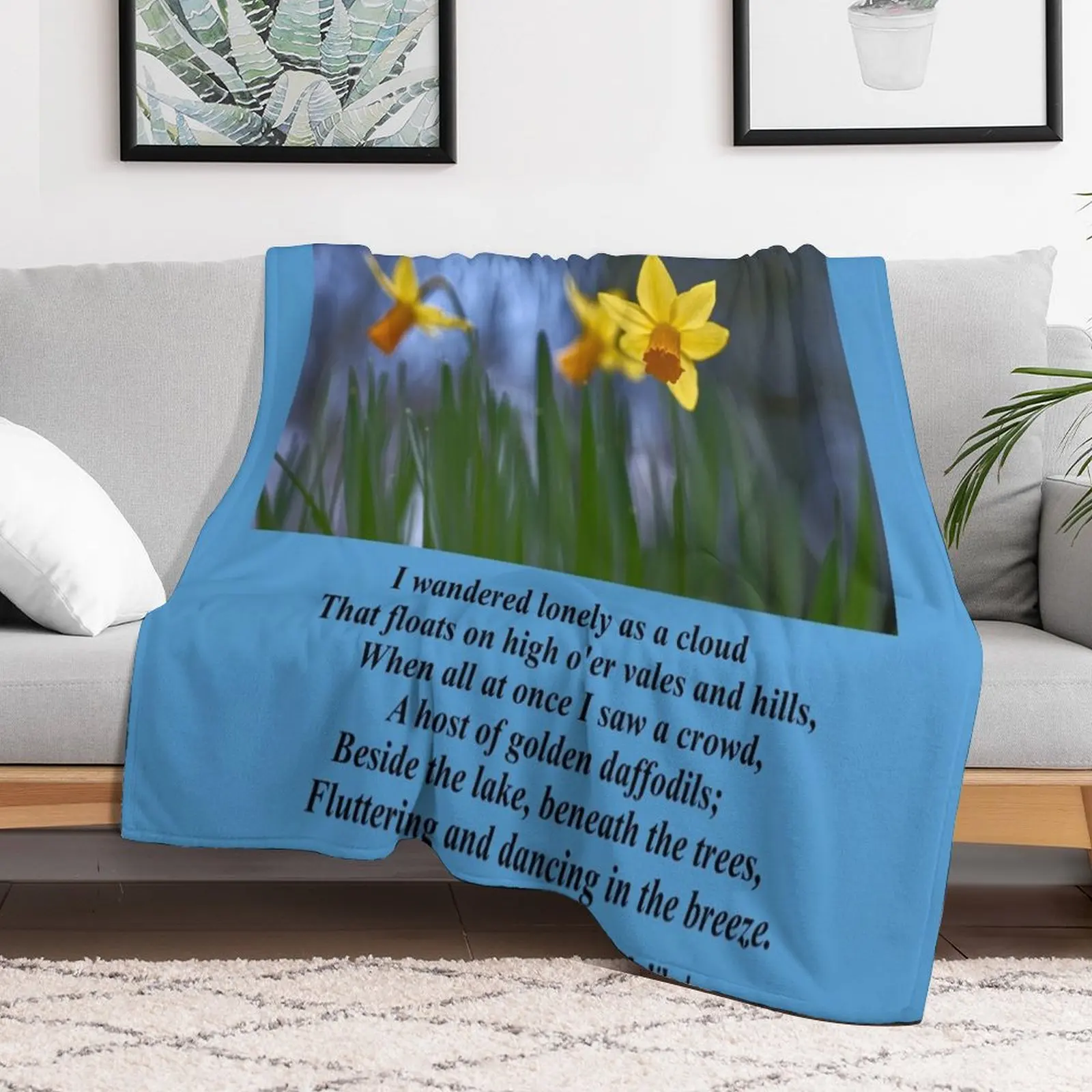 William Wordsworth Daffodils Throw Blanket Stuffeds christmas decoration Furry Bed linens Blankets