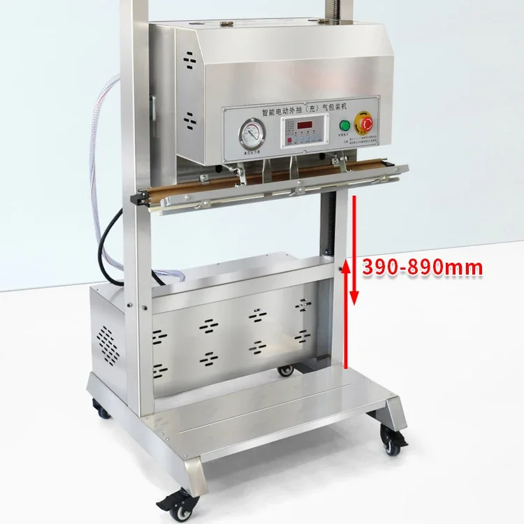 Vertical External Vacuum Packager Nitrogen Filling Vacuum Sealer Food Fresh Preservation Painted Body