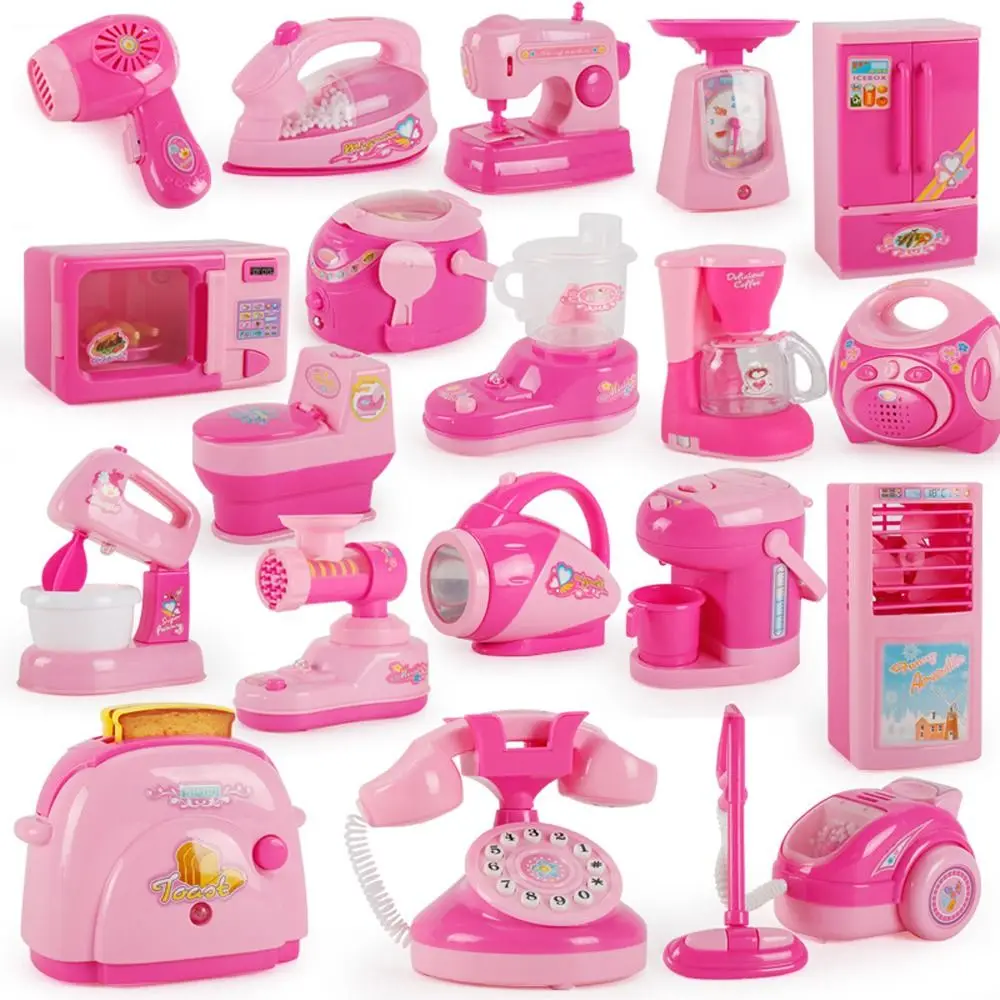Machine à café, appareils ménagers, jouets, aspirateur, ensemble de jeu de simulation avec balayeuse légère, jouets de cuisine pour garçons et filles