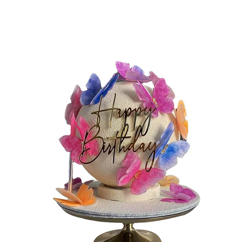 Happy Birthday Cake Toppers compleanno ragazza acrilico bambini festa di compleanno Cake Topper Baby Shower regalo decorazione Dessert