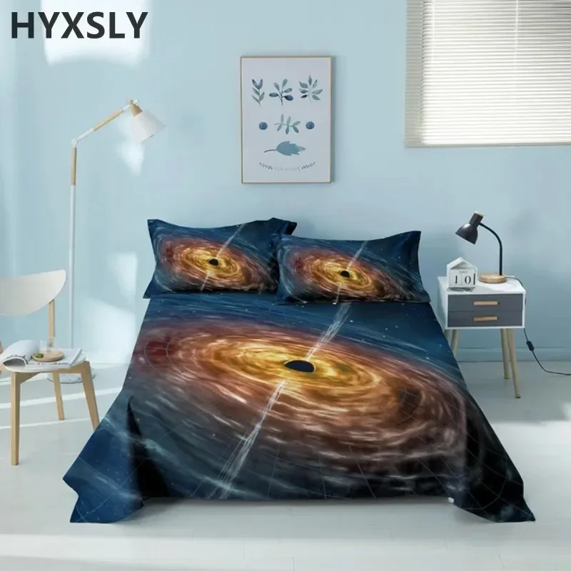 Geometric Galaxy Bed Flat Sheet Comfortable Duvet Quilt Cover Pillowcase Bedding Set Children Bedroom Decoration Home Textile