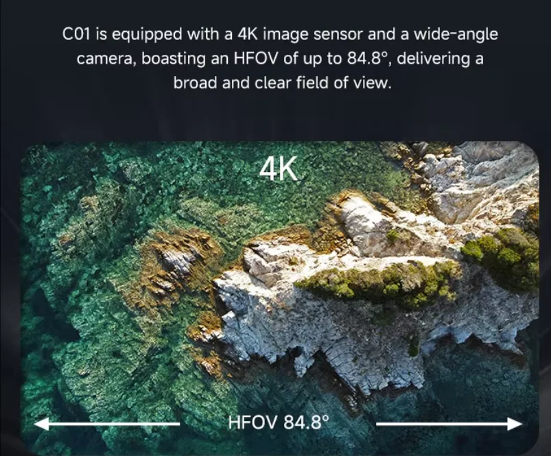 أحدث كاميرا Skydroid C01 EIS Gimbal 4K كاميرا بزاوية واسعة للغاية 177 °   HFOV -90 ° ~16 °   دوران 70 جرام تصميم خفيف الوزن