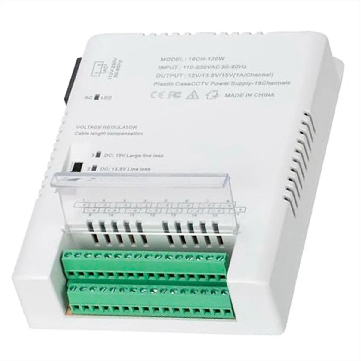 كاميرا CCTV توزيع التيار الكهربائي مزود الطاقة 90V-264VAC المدخلات إلى 12V-13.8-15VDC الناتج 16 قناة، HD16C120W-BCBW #2