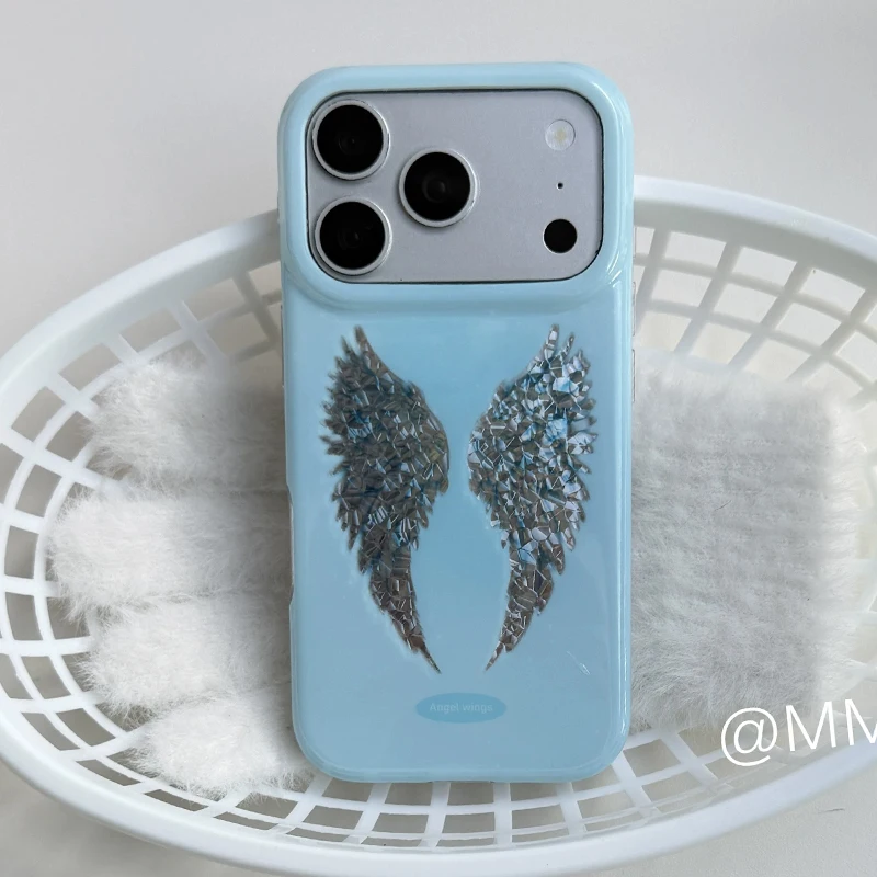 Sweet Cool Y2k Girl Light Asian Style Angel Wings Phone Case For iPhone 18 17 16 15 14 13 12 11 Pro Max PLUS MINI 17air Cover view 5