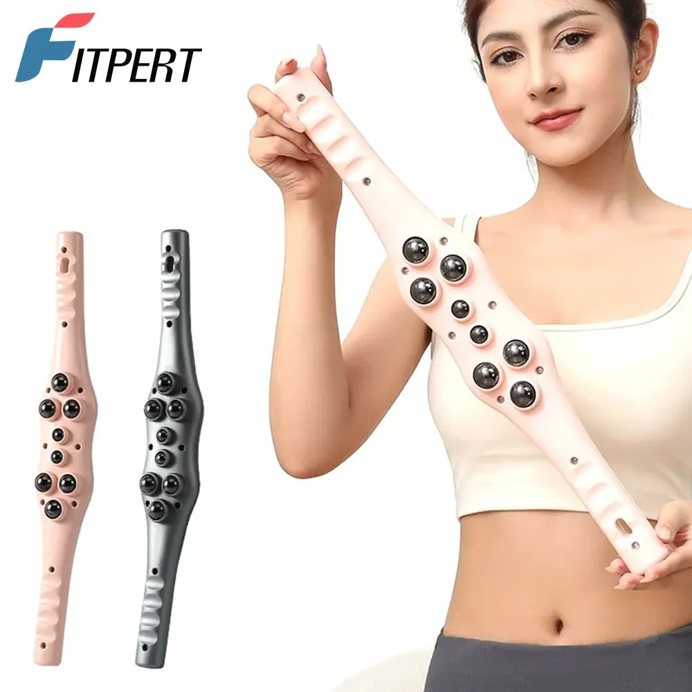 Multi-Functional Roller Ball Massage Stick for Low Back Meridian Unblocking Trapezius Massage Shoulder and Neck Kneading Abdomen