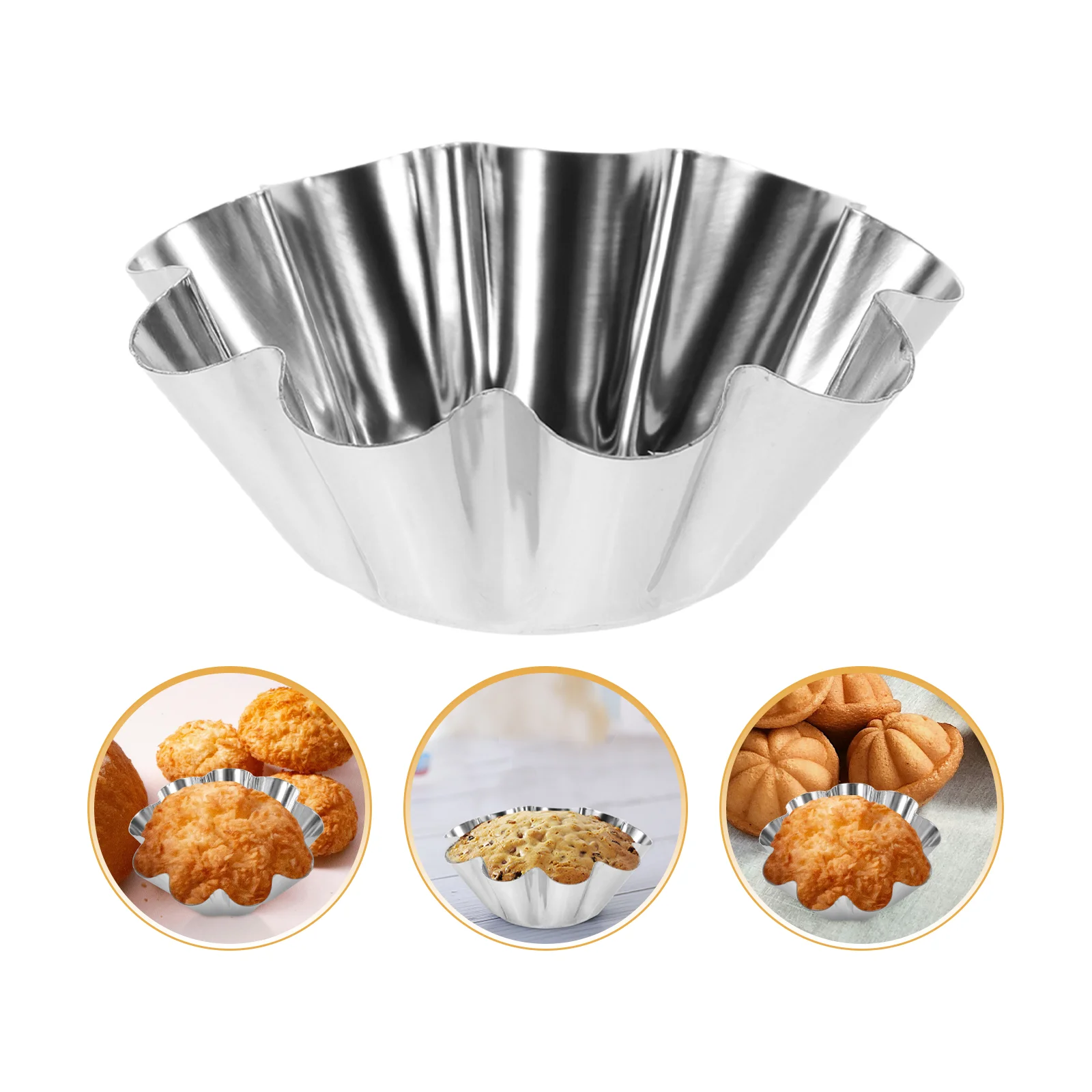 Carbon Steel Egg Tart Molds Nonstick Flower Shape Cupcake Muffin Pudding Mould Tartlets Pans Kitchen Baking Pastry Tools