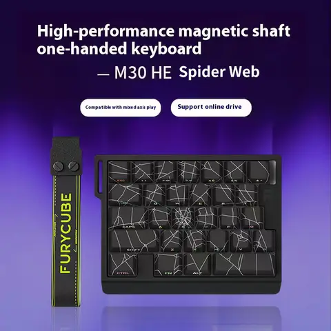 FURYCUBE M30HE 마그네틱 스위치 기계식 키보드 유선 0.1ms 0.01mm RT 8K 싱글 핸드 커스텀 RGB 핫 스왑 e스포츠 키보드