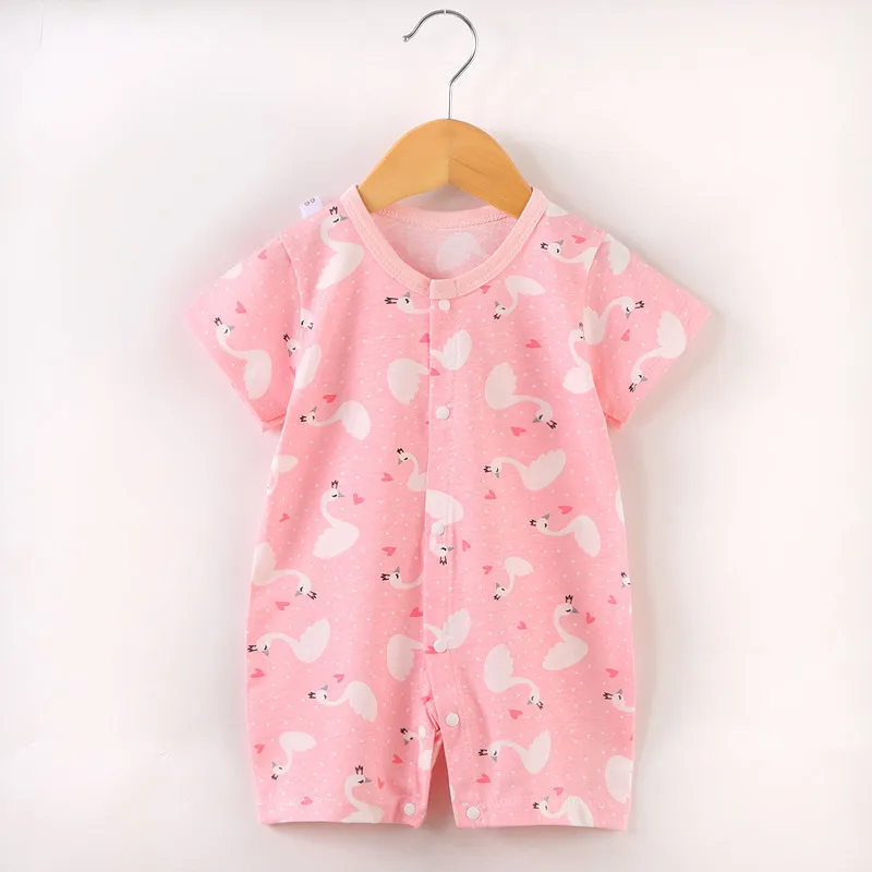 

Летняя одежда для маленьких мальчиков и девочек, комбинезон для новорожденных, хлопковый комбинезон с короткими рукавами, От 0 до 2 лет