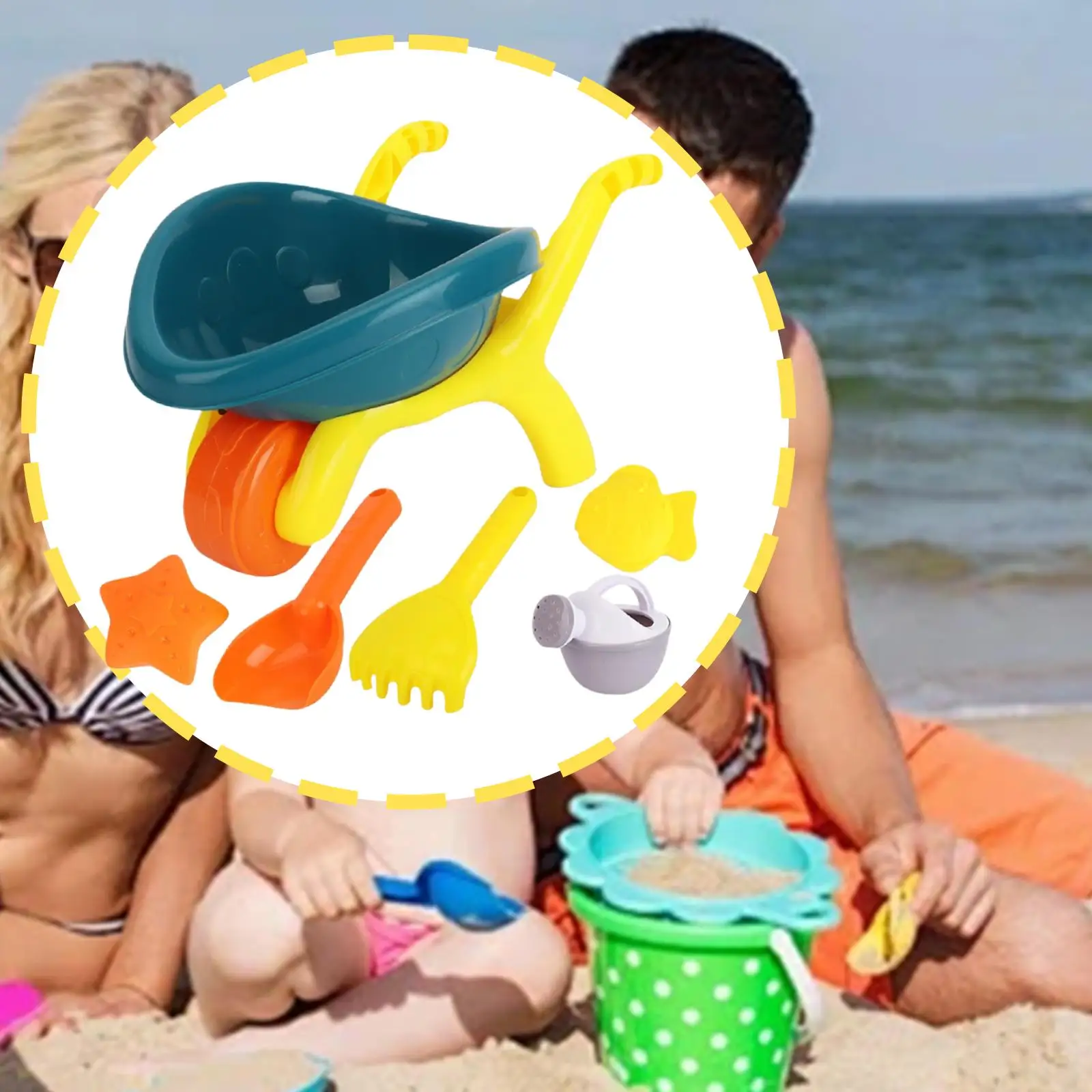 Set di giocattoli da spiaggia per bambini Parco estivo portatile Regali di compleanno leggeri Strumenti per scavare la sabbia Giocattolo per sabbie Giochi di finzione per bambini