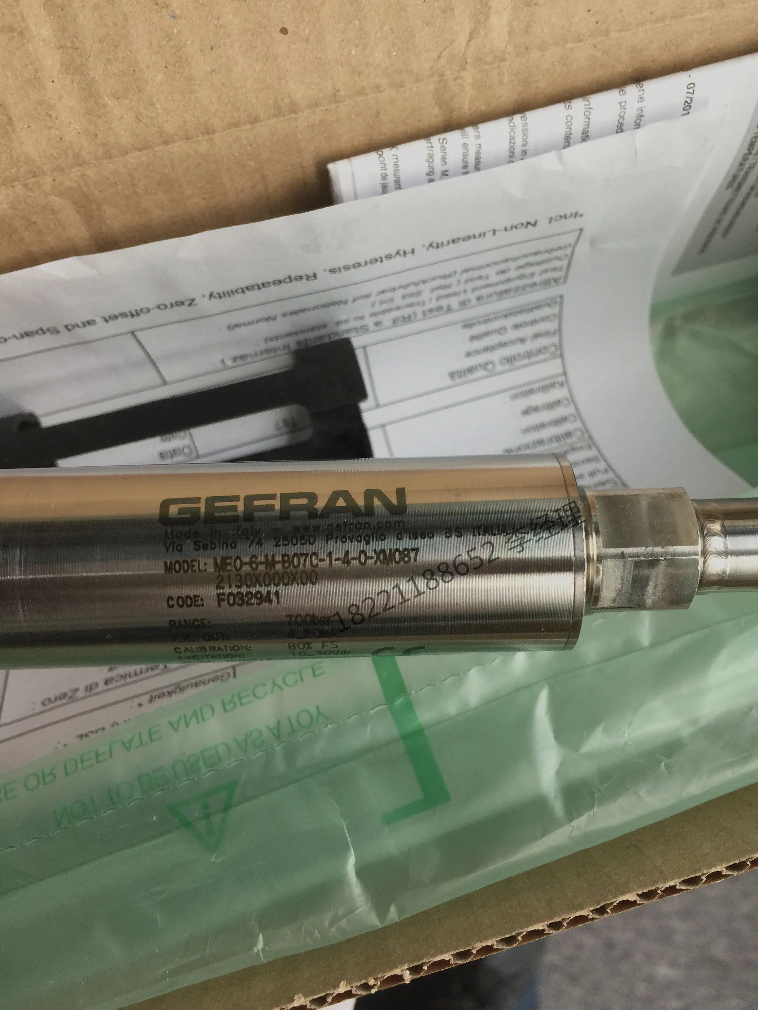 New Original Jefferson Melt Pressure Sensor GEFRAN ME0-6-M-B07C-1-4-0-XM087