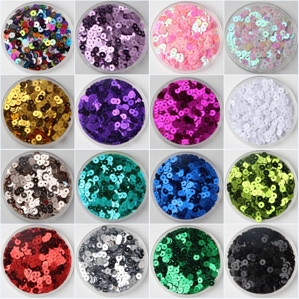 Sequin 3mm 4mm 5mm 6mm Flat Round Loose Sequins Paillette Wedding Party Sewing Garment Craft DIY Accessries Craft Decoration 20g