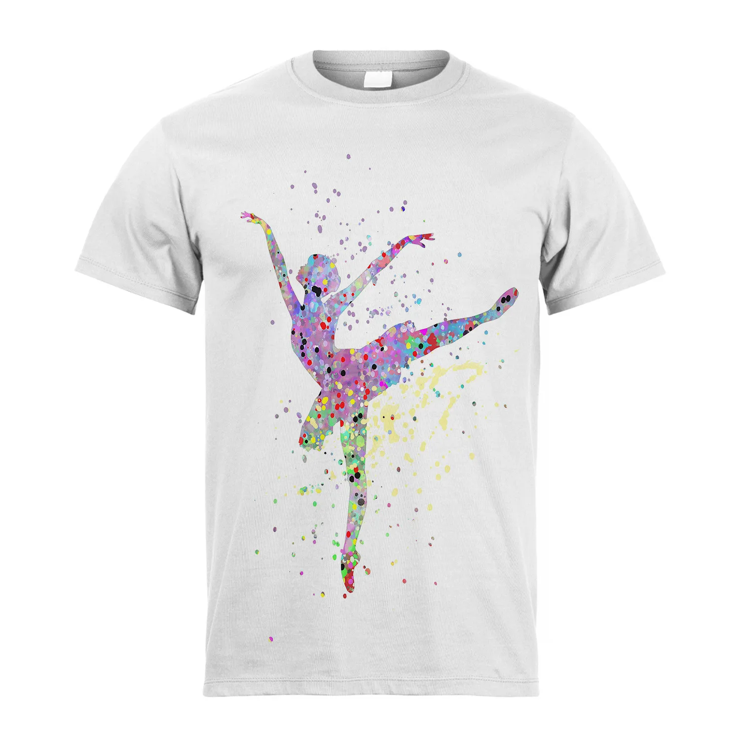 Camiseta de ginástica para aquarela para meninas, blusa infantil, roupas infantis, arte kawaii, desenhos animados, tops de verão, 2024