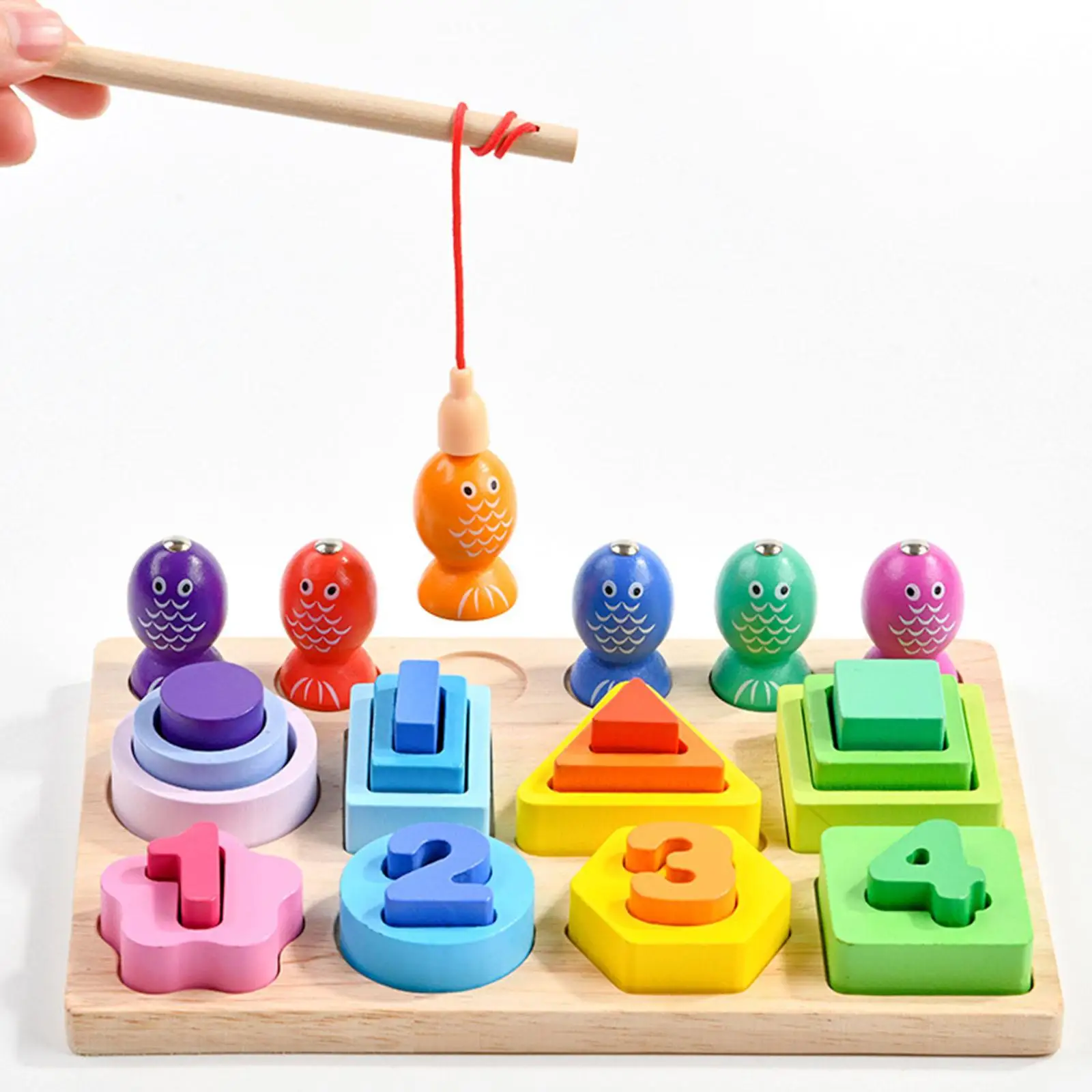 2 In 1 Montessori Baby Ontwikkelingsspeelgoed Vorm Sorteren Puzzel En Vissen Spel Houten Educatief Speelgoed Voor Kinderen 3 4 5 Jaar