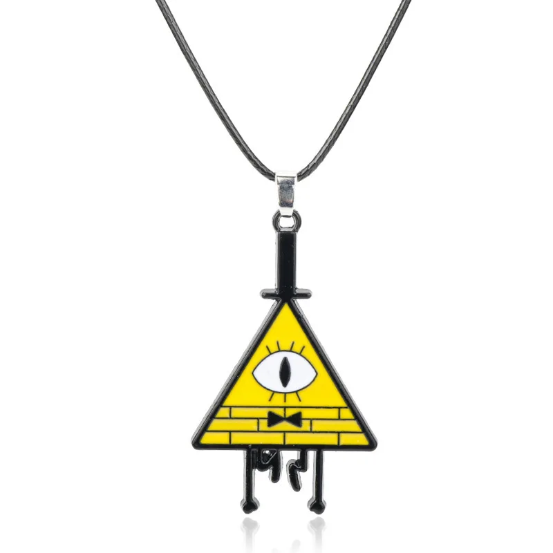 Anime Gravity Falls Keychain/Necklace Dipper's Bill Cipher Pendant for Women Men Keyring Fashion Jewelry Accessories Charm Gift