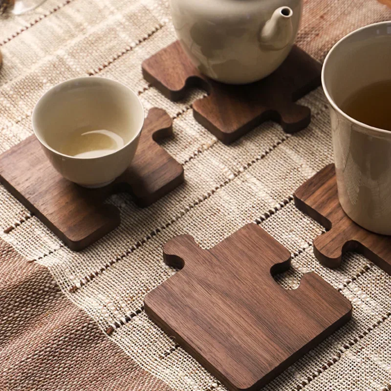 

Originality 1PC Walnut Coaster Wood Log Tea coaster Insulation Pad Wooden Puzzle CupMat Plate Mat Wooden mat Coffee cupmat