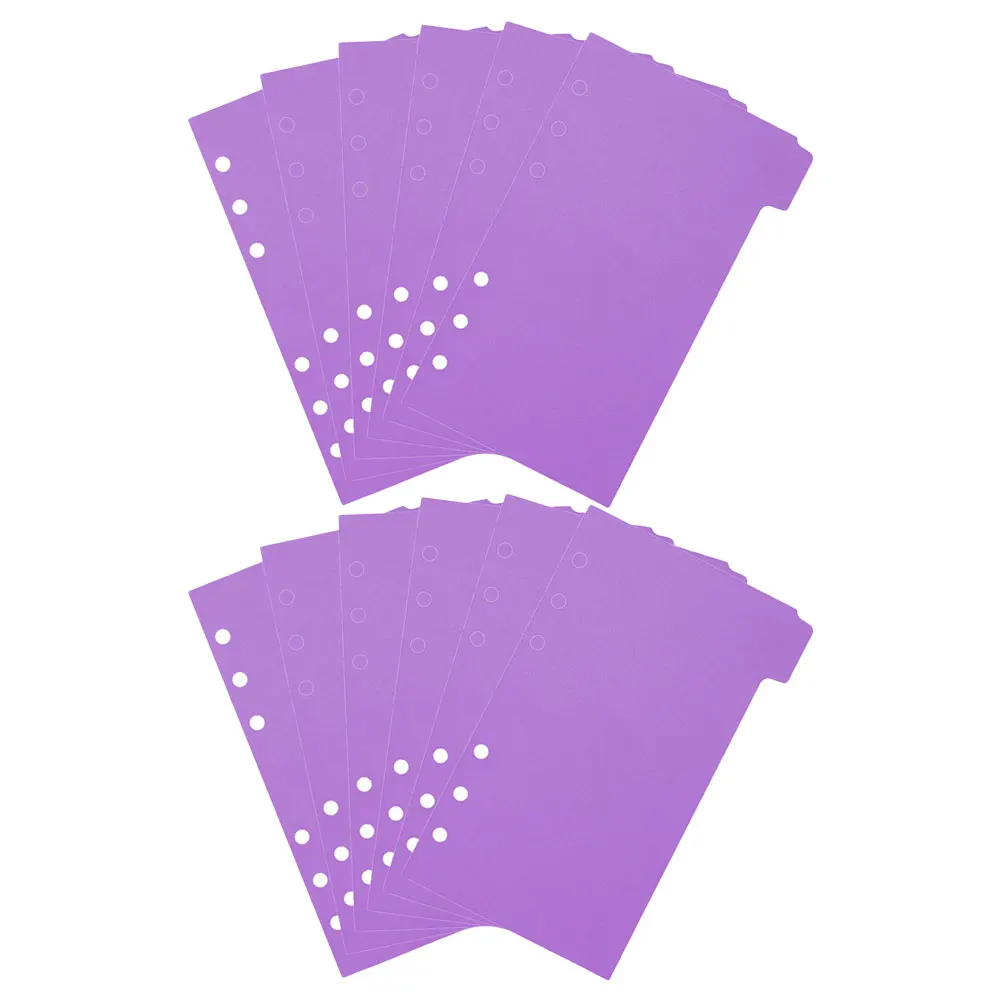 

2 Sets Purple PP Index Dividers 6 Cute Dividers Hole Notebook Separator Pages Binder Accessories File Subject Recipe
