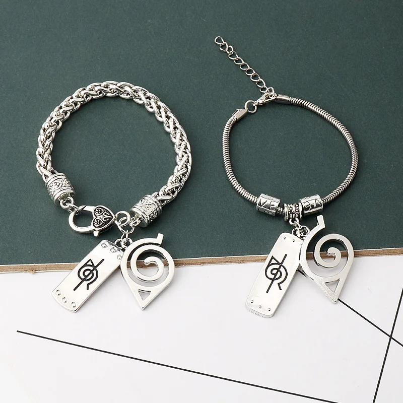 

Anime Naruto Metal Bracelet Uchiha Itachi Akatsuki Cartoon Metal Chain Bangle for Christmas Gifts