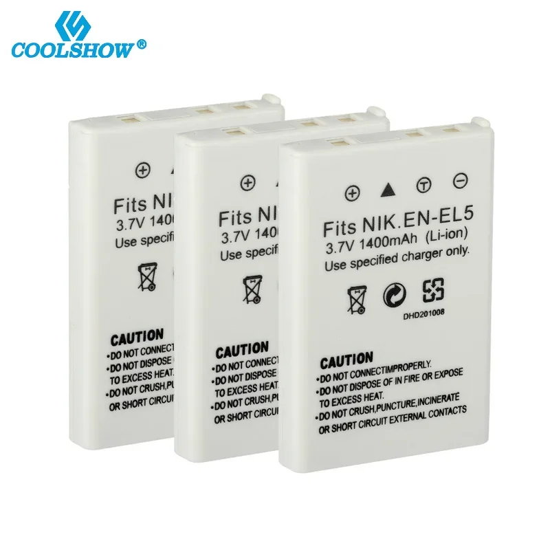 EN EL5 EN-EL5 Battery for Nikon Coolpix P90 P100 P5000 P5100 5200 7900 P6000 P500 P510 P520 530 1400mAh Camera Batteries