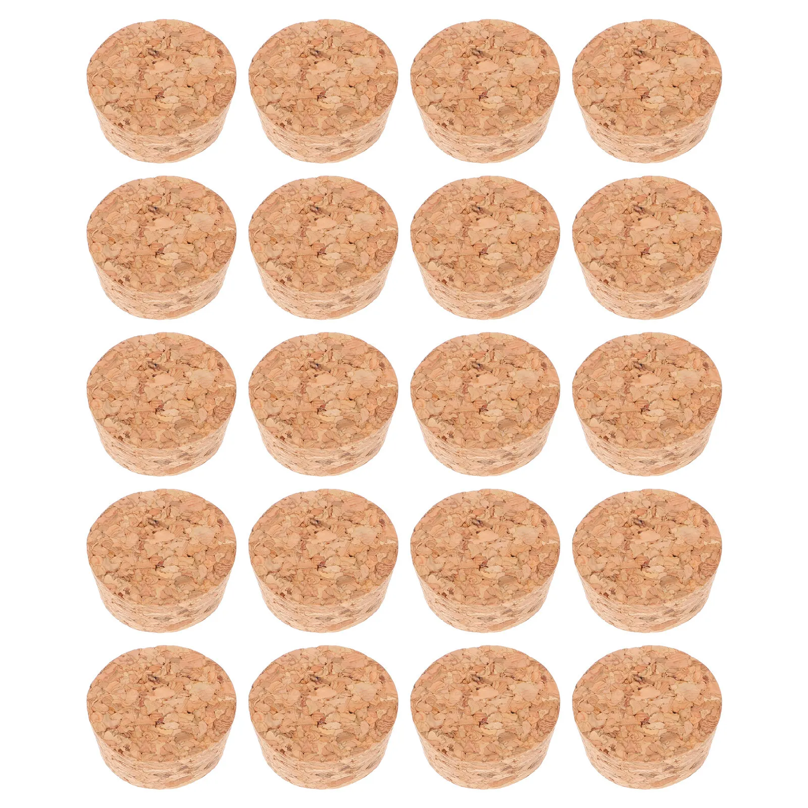 20Pcs Natural Tapered Cork Stoppers High Temperature Resistant for Wine Beer Glass Vials Wishing Bottles DIY Craft Projects