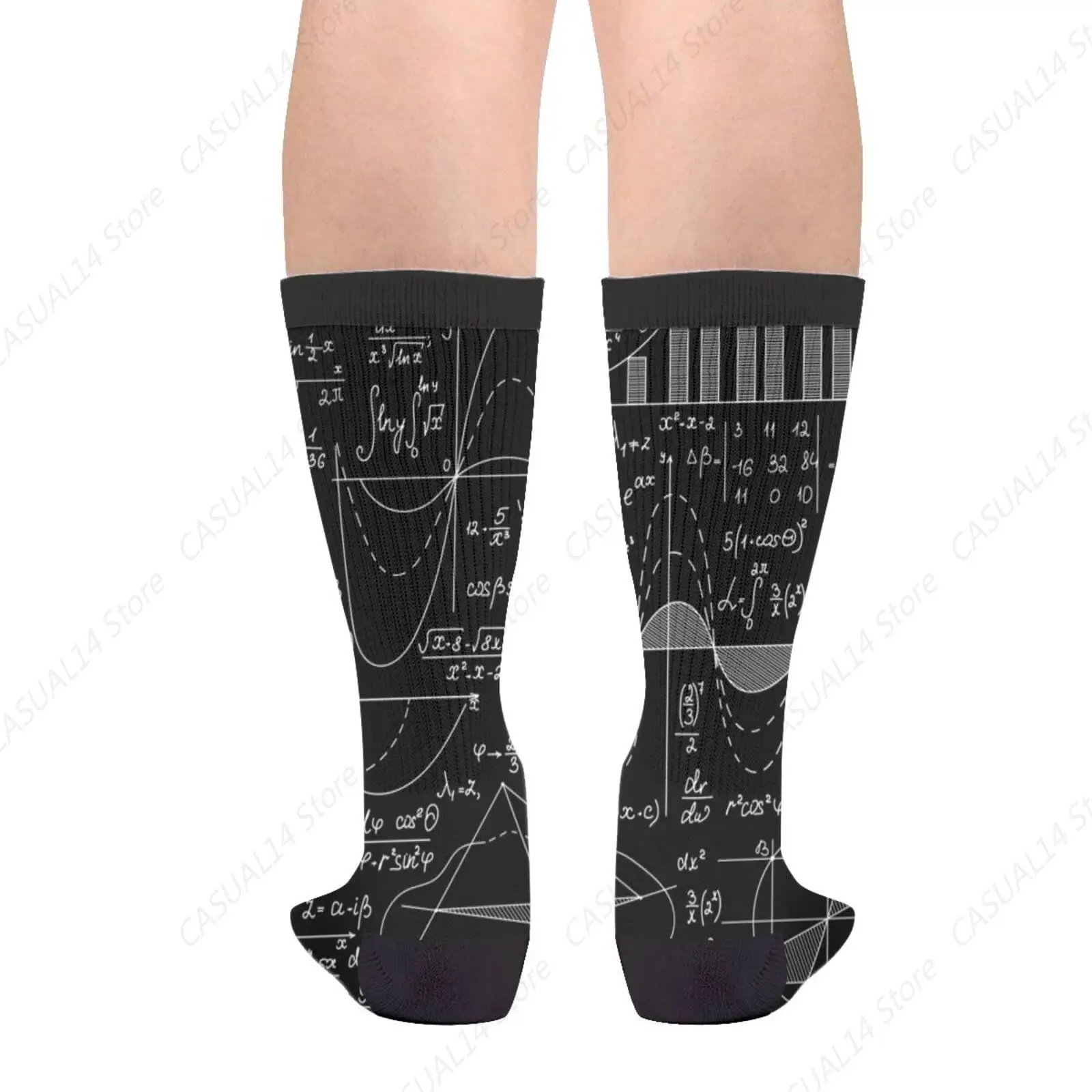 Algebra Symbol Formula Calculation Equation Digital Mathematics Casual Funny Funky Fashion Comfortable Socks For Men Women